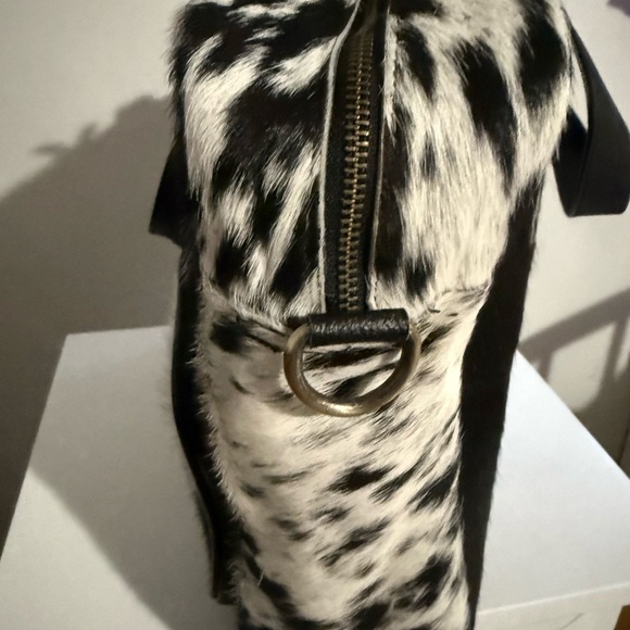 Cow fur hair calf leather satchel Brand New - Picture 9 of 12
